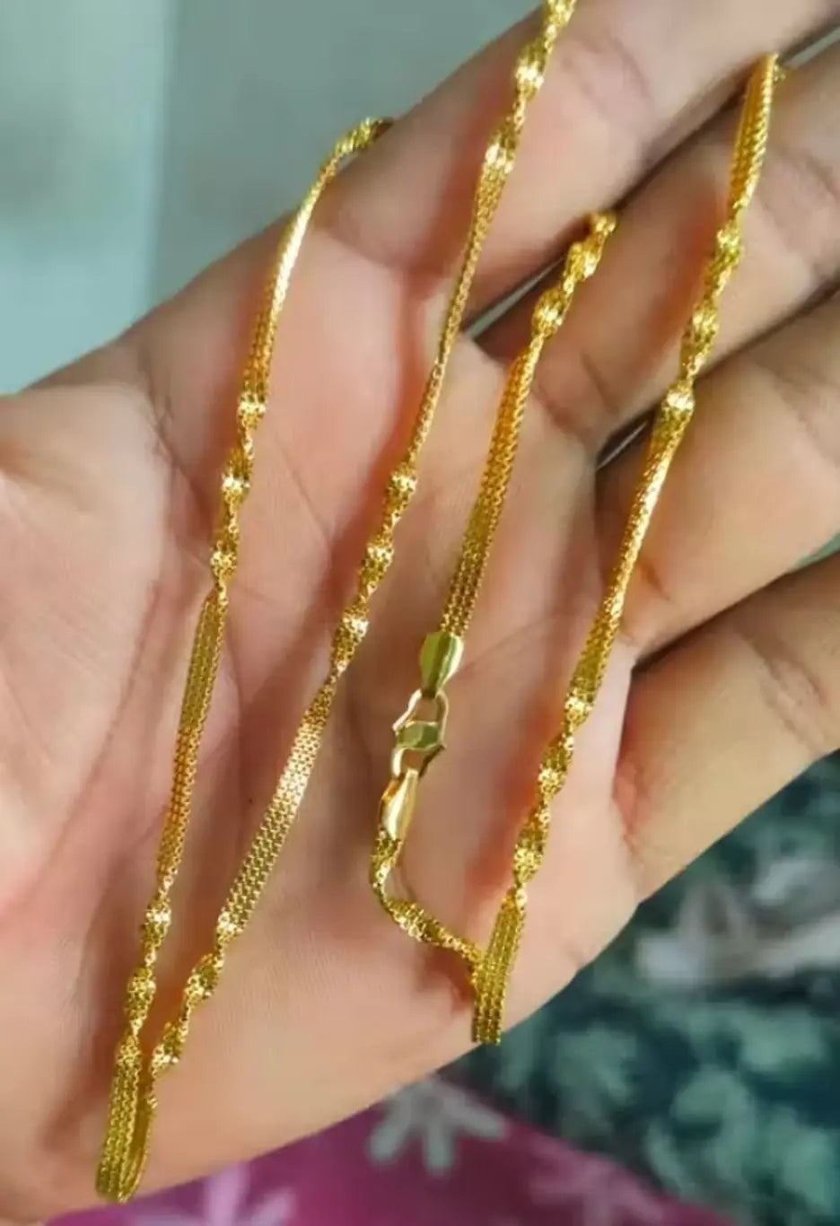 18K Gold Plated Spiral Traditional Designer Chain