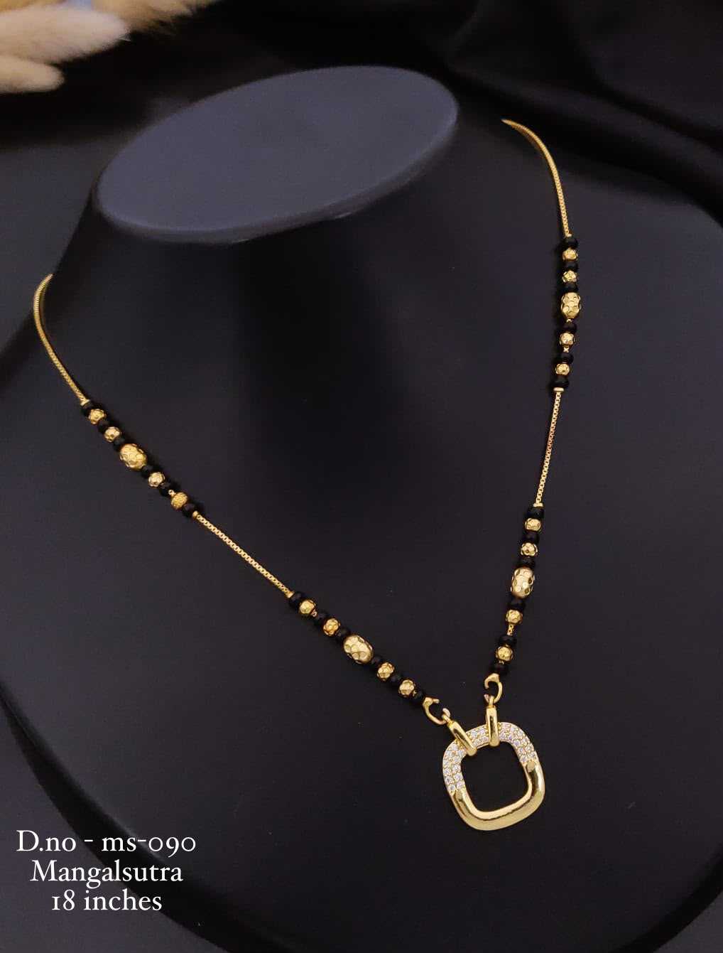 18-Inch Fancy Chain with Stone-Studded Pendant