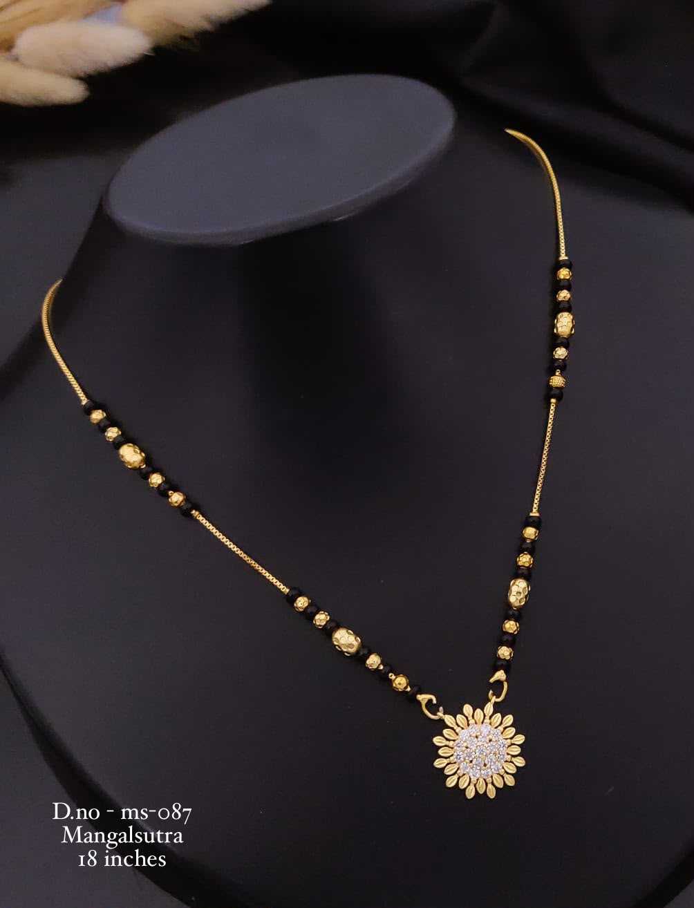18-Inch Fancy Chain with Stone-Studded Pendant