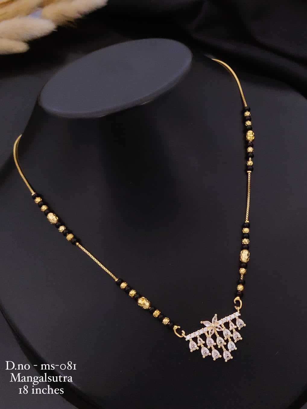 18-Inch Fancy Chain with Stone-Studded Pendant