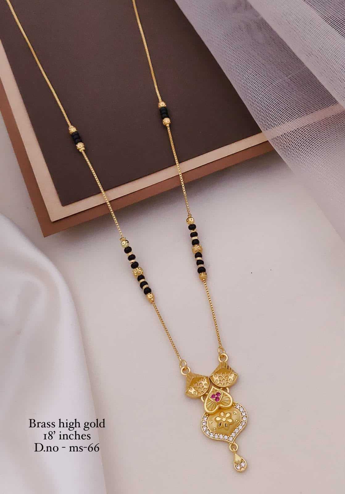 18-Inch Geometric Pendant High Gold Mangalsutra