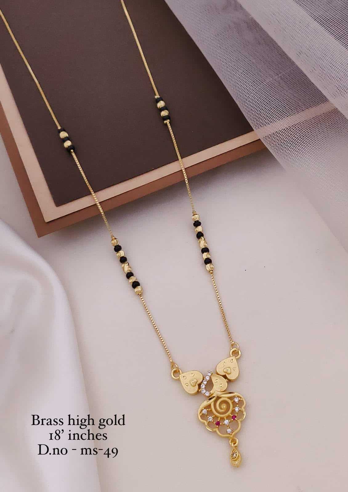18-Inch Geometric Pendant High Gold Mangalsutra
