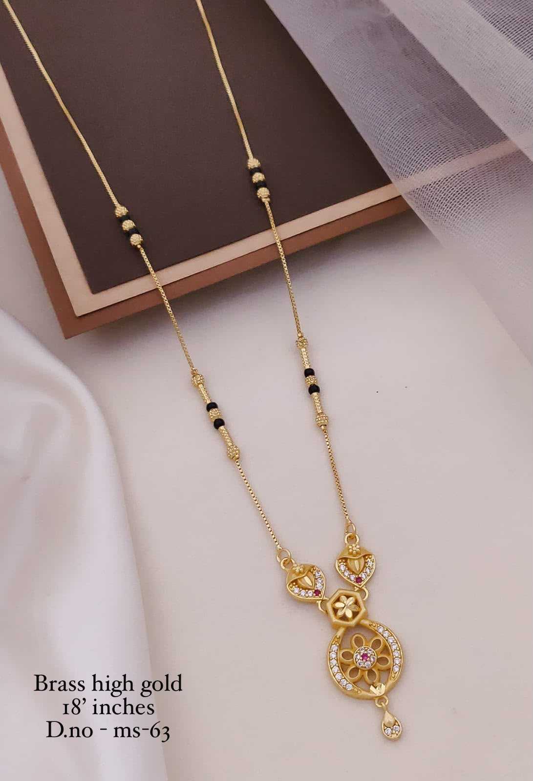 18-Inch Geometric Pendant High Gold Mangalsutra
