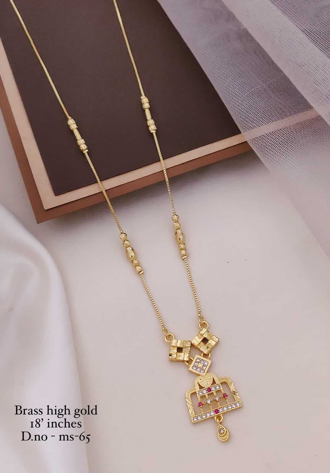 18-Inch Geometric Pendant High Gold Mangalsutra