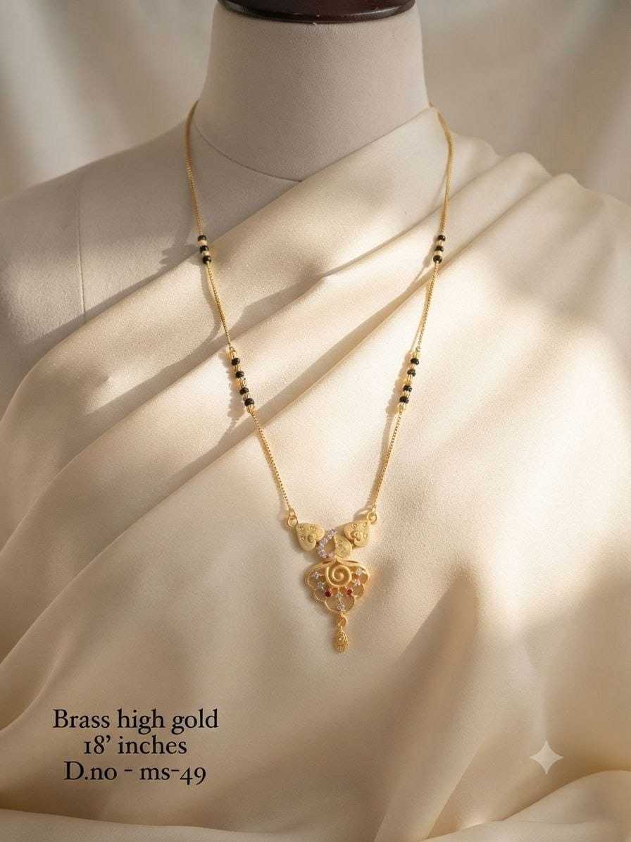 18-Inch Heart & Floral Pendant Mangalsutra