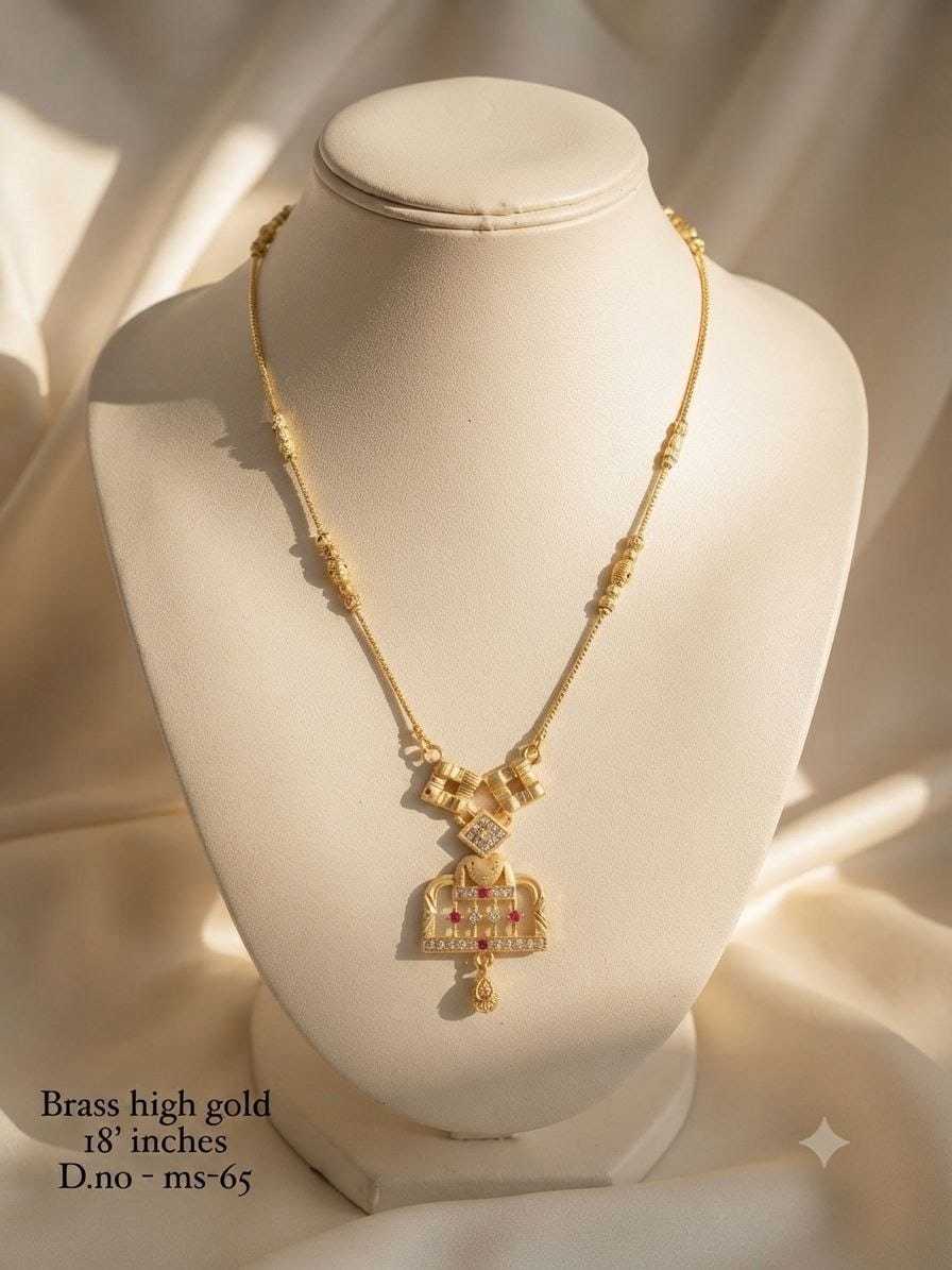 18-Inch Temple Architecture Pendant Necklace