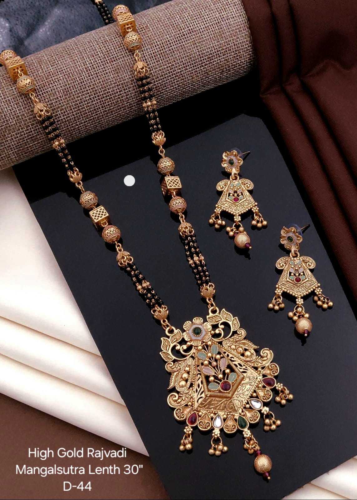 30 Inch Rajvadi Mangalsutra with Enamel Pendant
