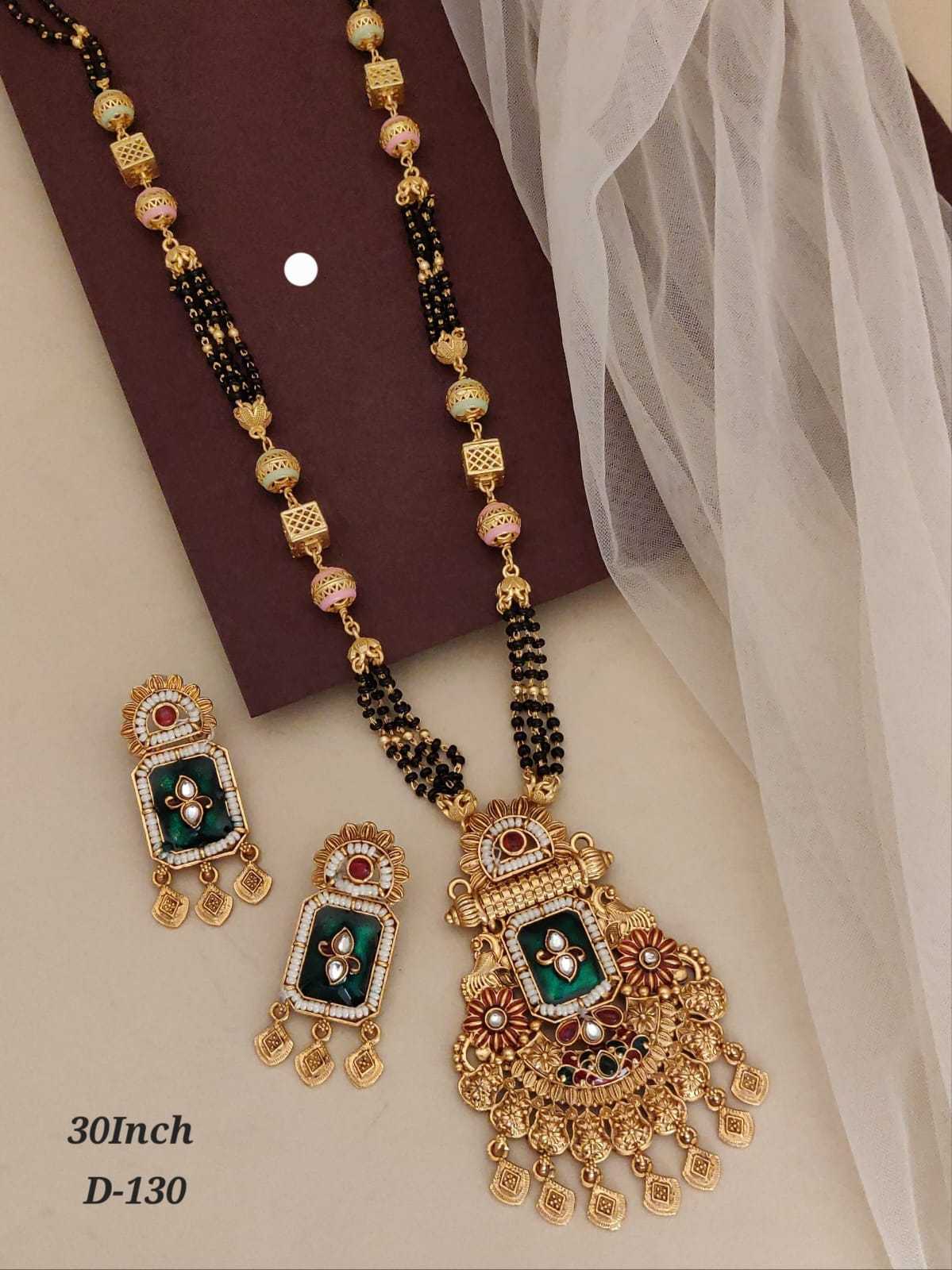 30 Inch Rajwadi Long Mangalsutra with Meenakari