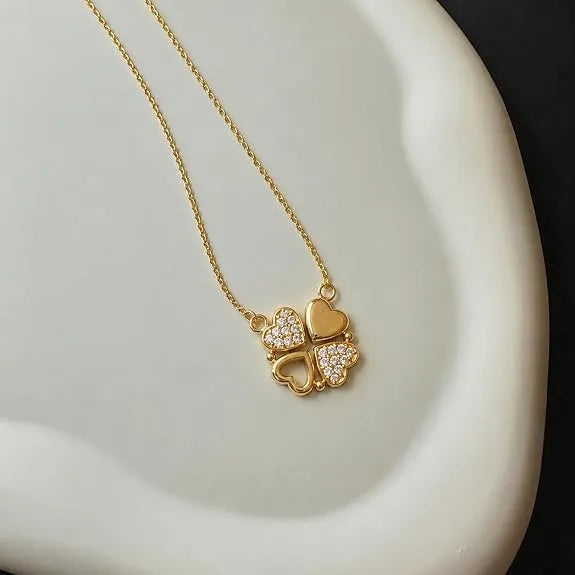 18K Gold Plated Anti Tarnish Magnetic Heart Pendant Necklace Chain