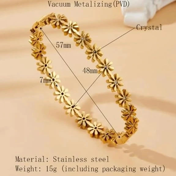 Anti Tarnish Waterproof Daily Wear Flower Bracelets For Girls & Womens