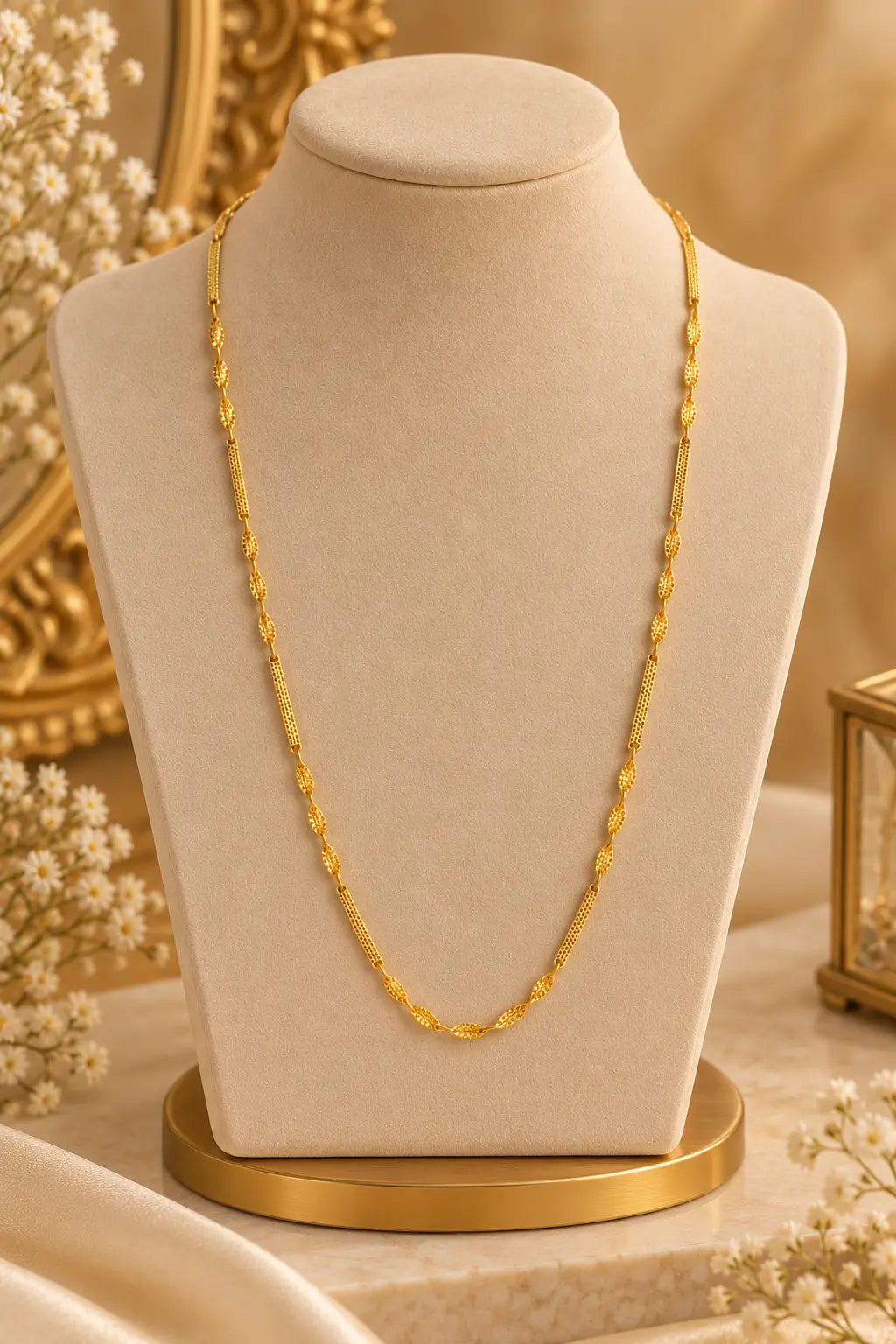 18K Gold Plated Spiral Traditional Designer Chain