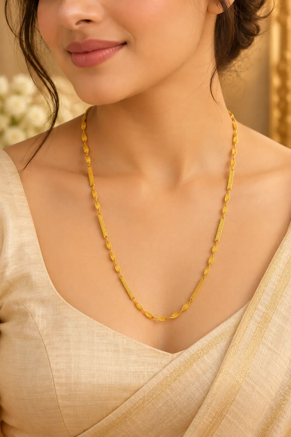18K Gold Plated Spiral Traditional Designer Chain