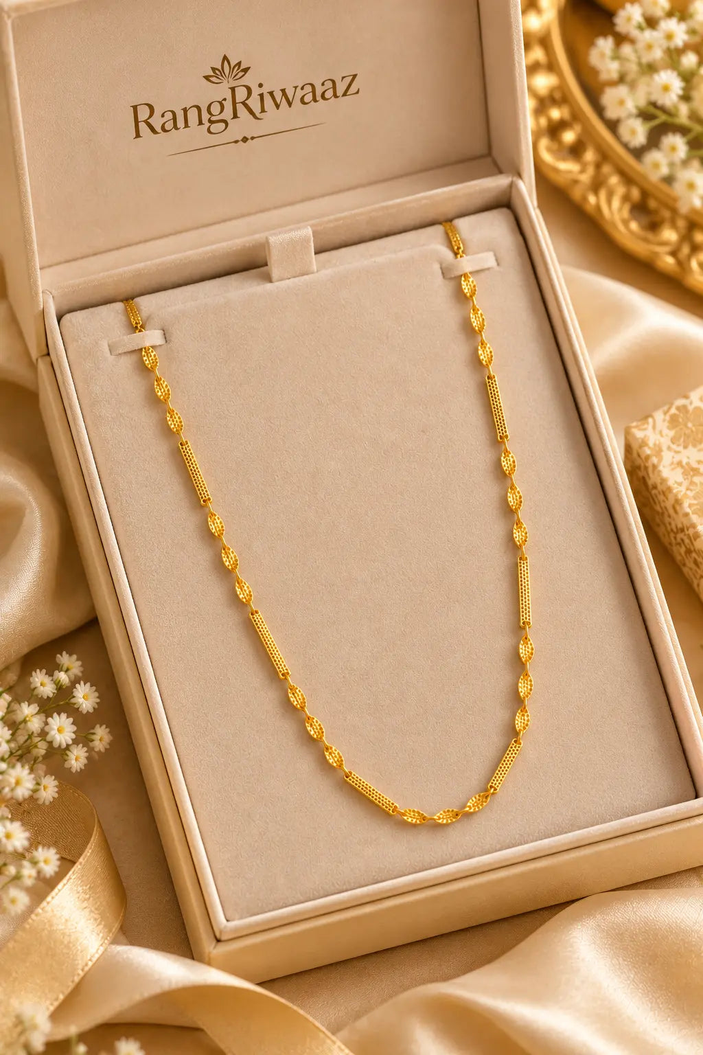 18K Gold Plated Spiral Traditional Designer Chain