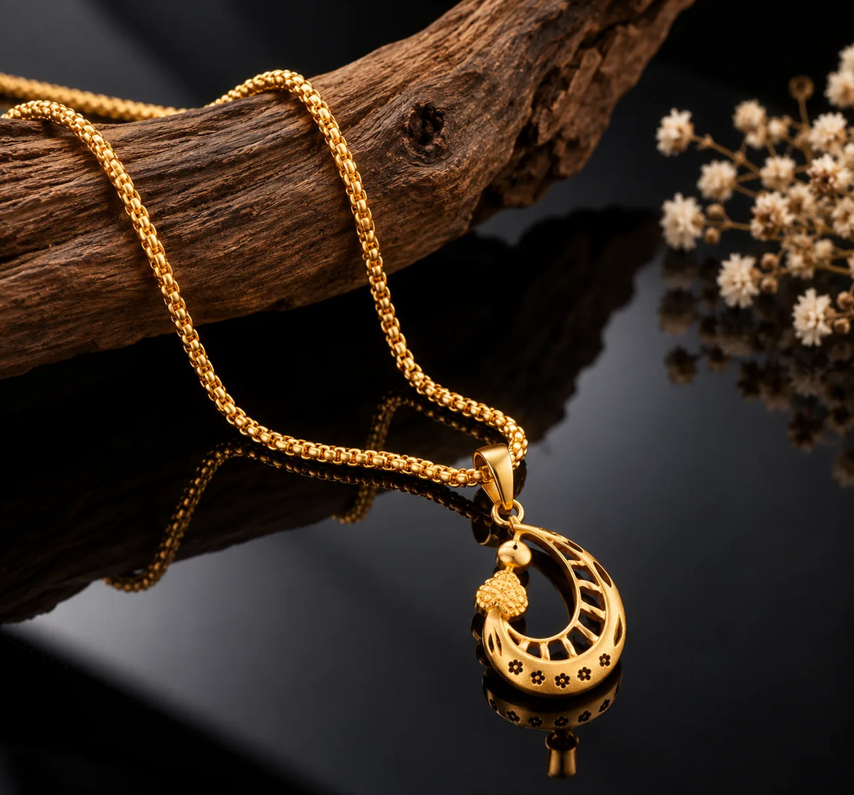 One Gram Gold Plated Daily Wear Chain With Pendant