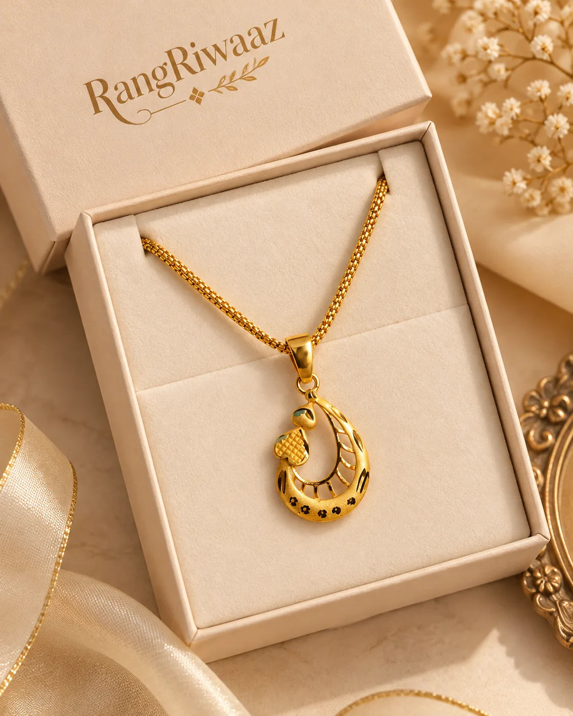 One Gram Gold Plated Daily Wear Chain With Pendant
