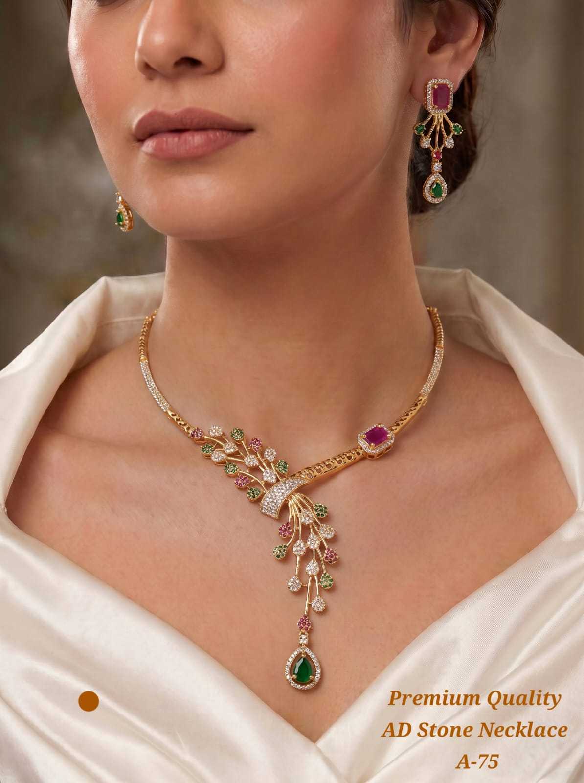 AD Halo Necklace with Y Shaped Drop