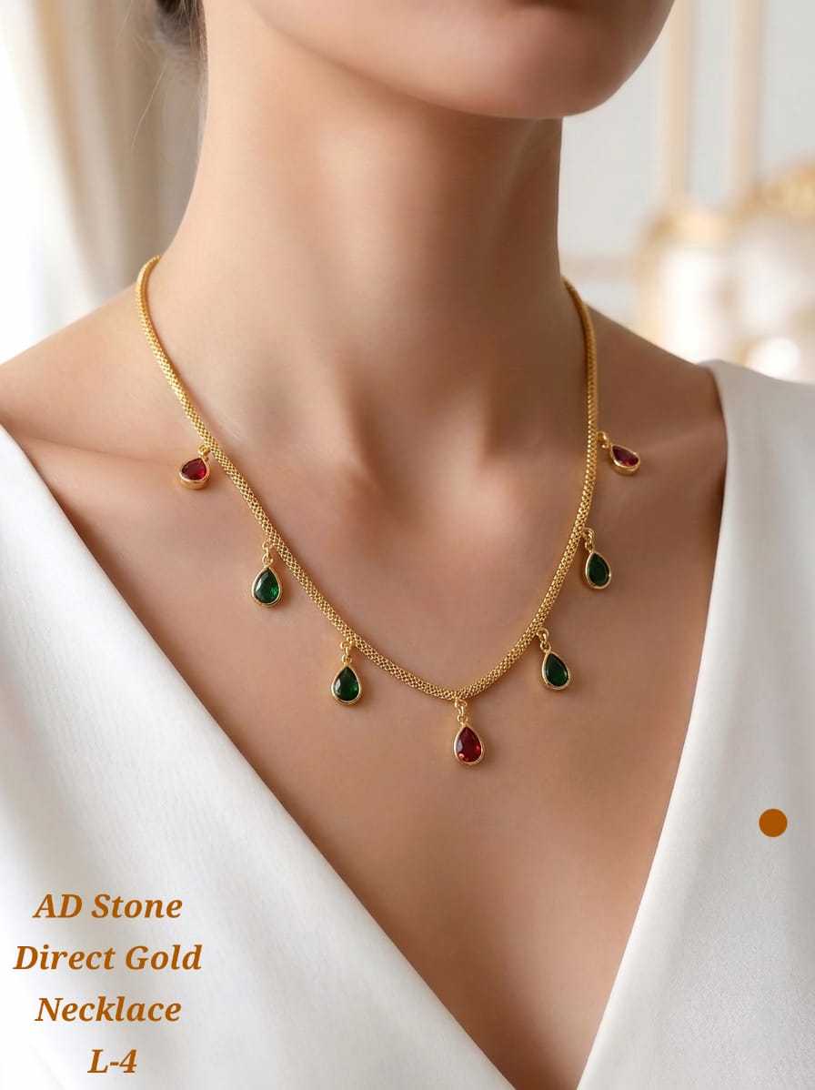 AD Stone Direct Gold Statement Necklace