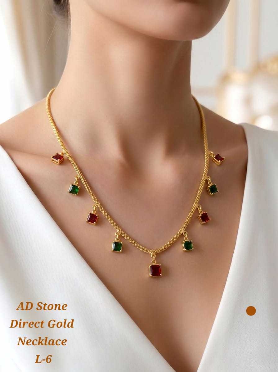 AD Stone Direct Gold Statement Necklace