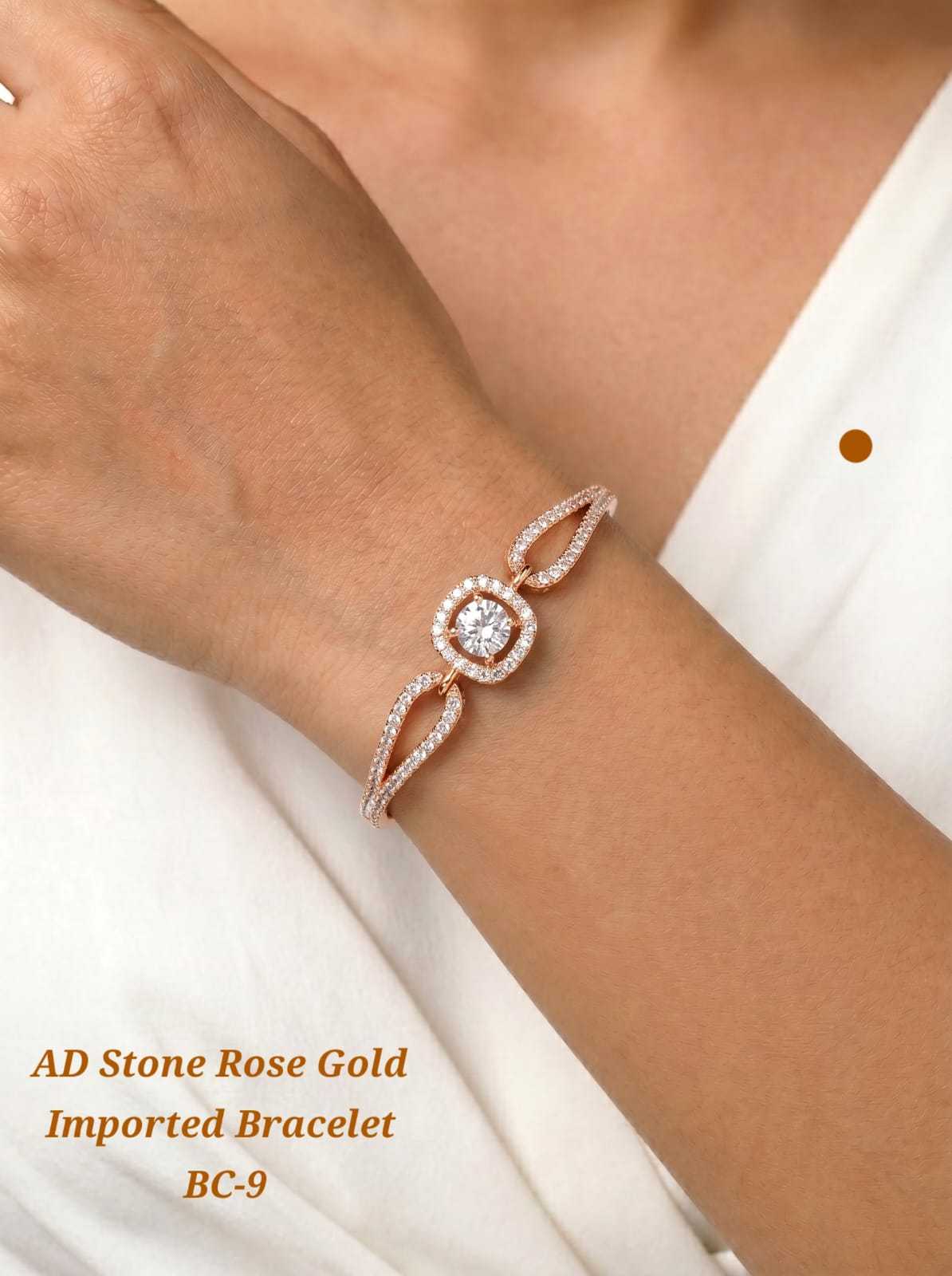 AD Stone Geometric Bracelet in Rose Gold