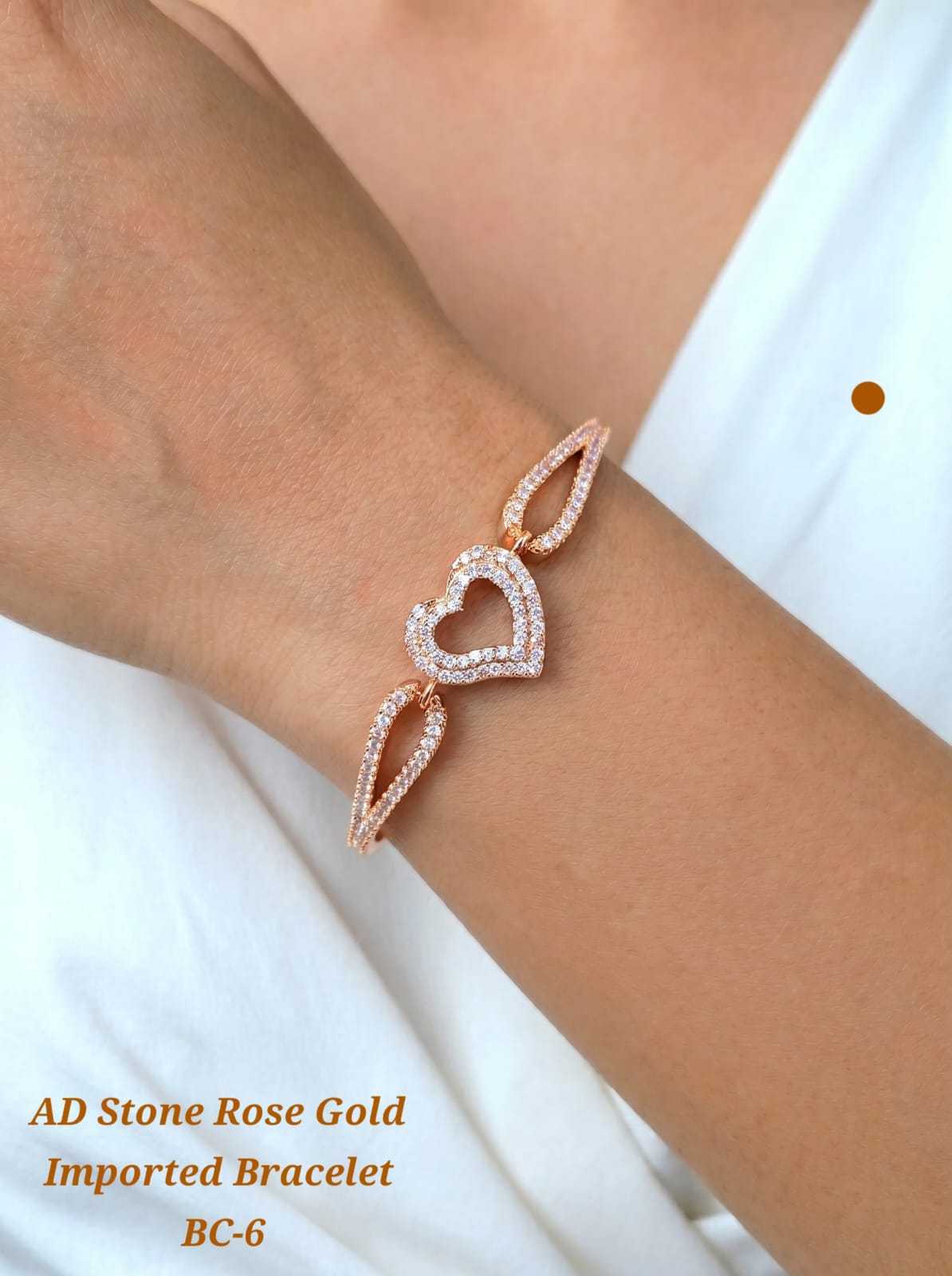 AD Stone Geometric Bracelet in Rose Gold