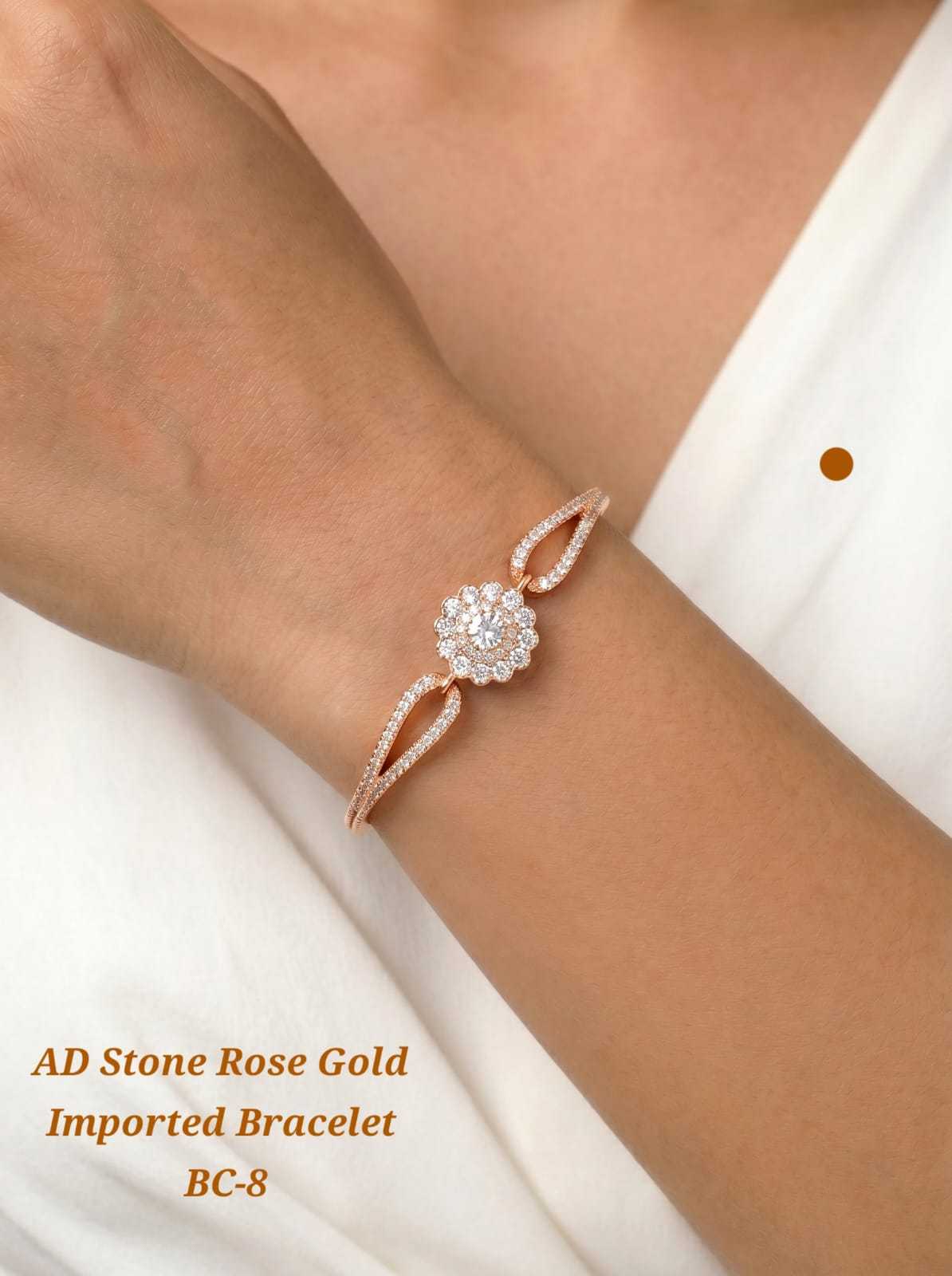 AD Stone Geometric Bracelet in Rose Gold