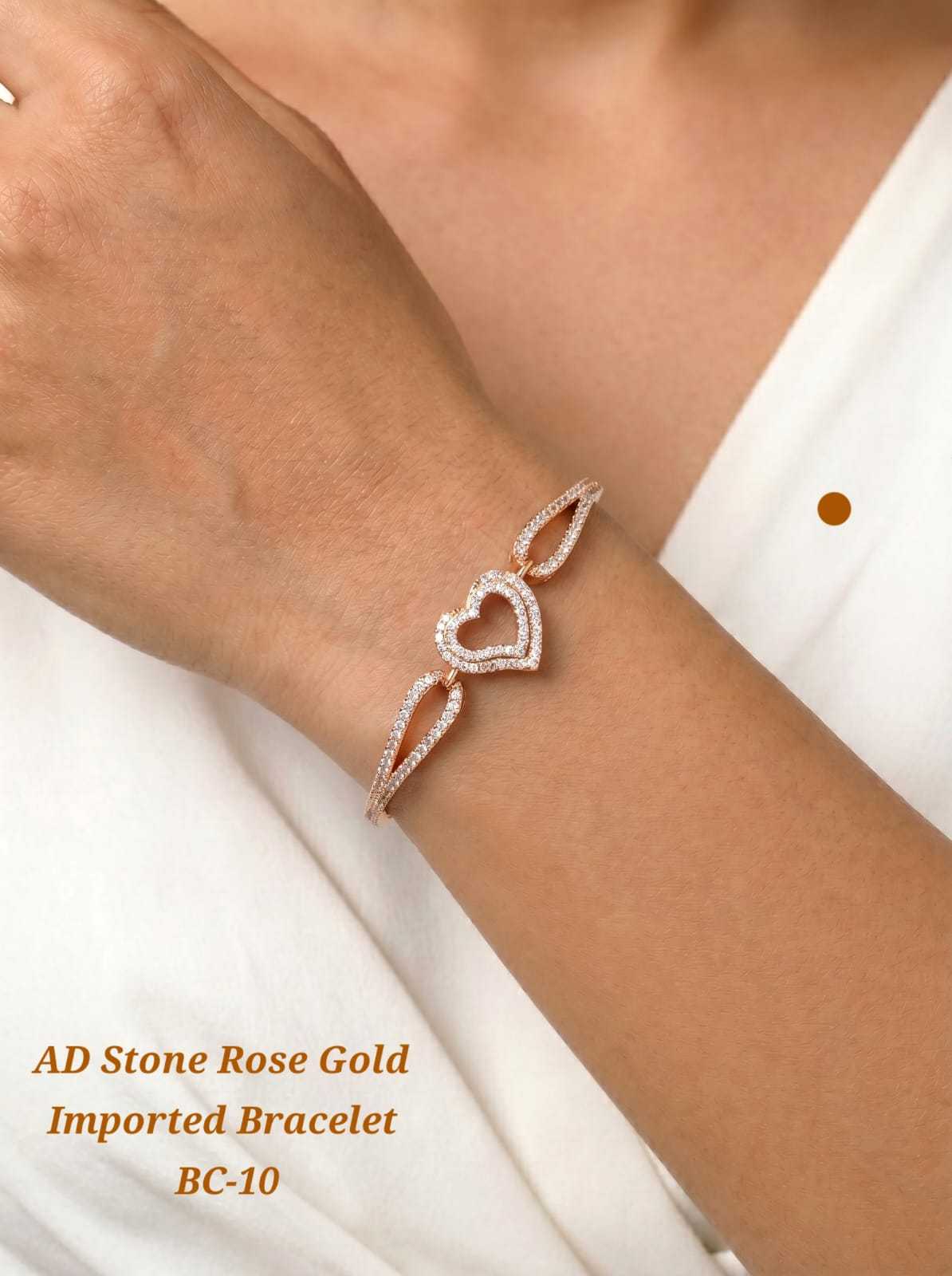 AD Stone Geometric Bracelet in Rose Gold
