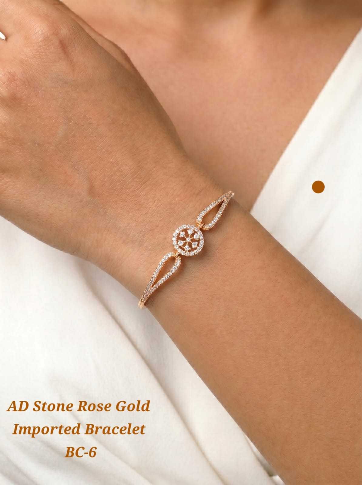 AD Stone Geometric Bracelet in Rose Gold