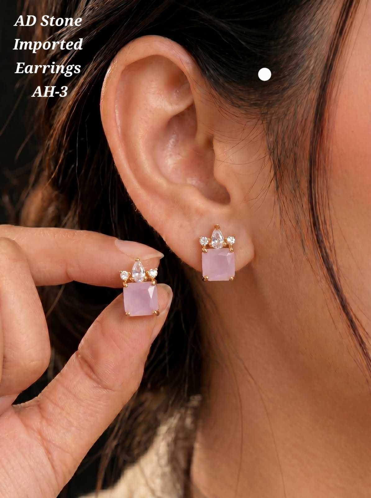 AD Stone Prong Set Stud Earrings