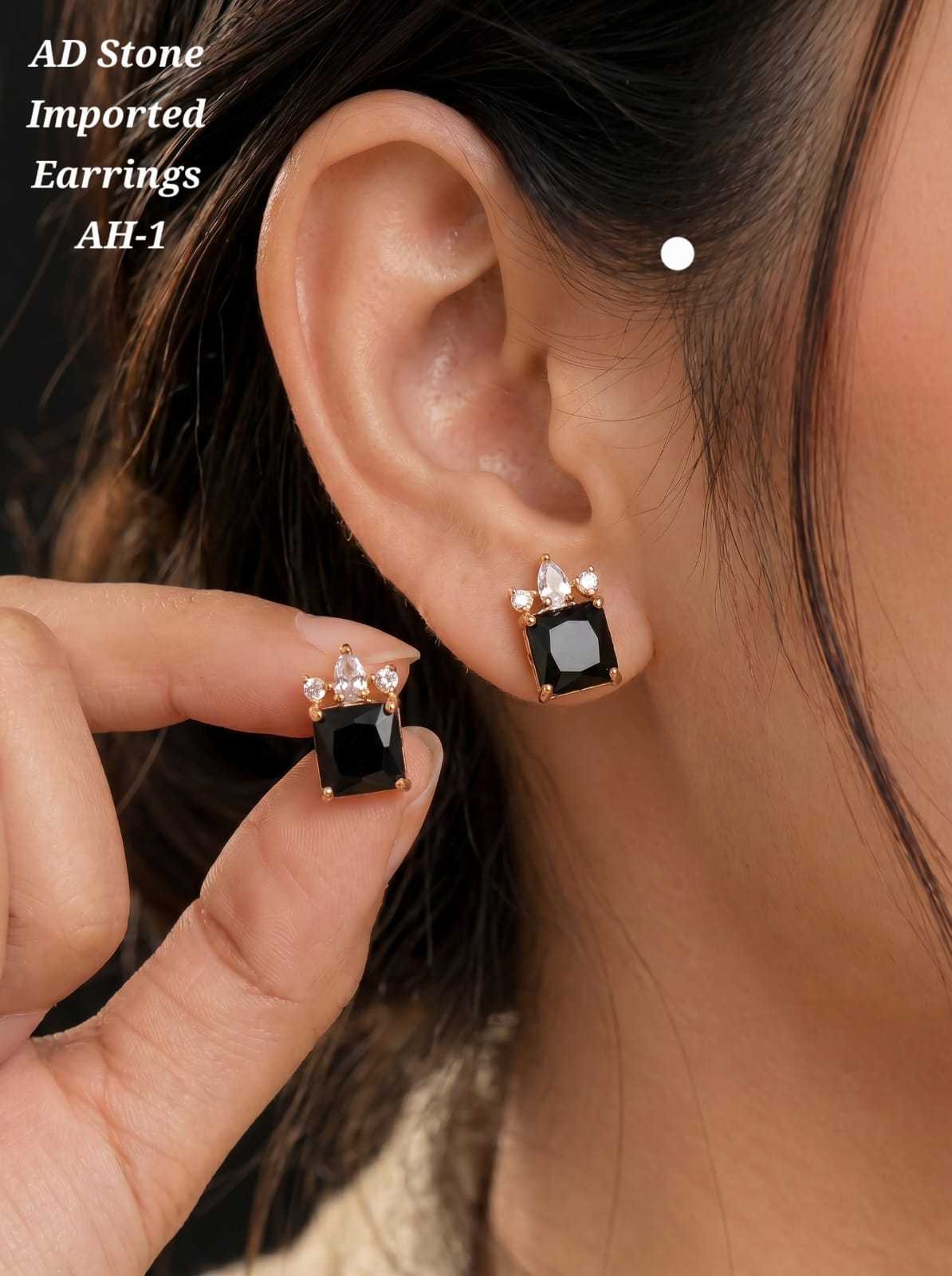 AD Stone Prong Set Stud Earrings