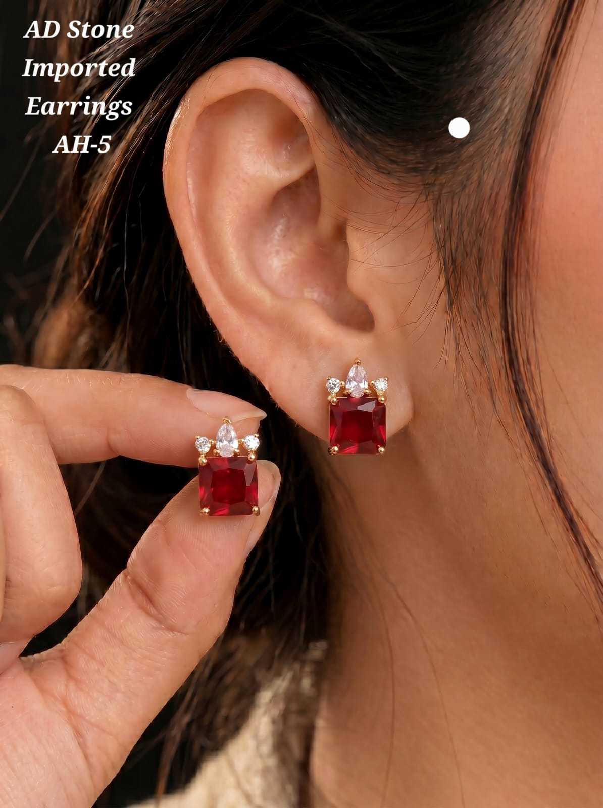 AD Stone Prong Set Stud Earrings