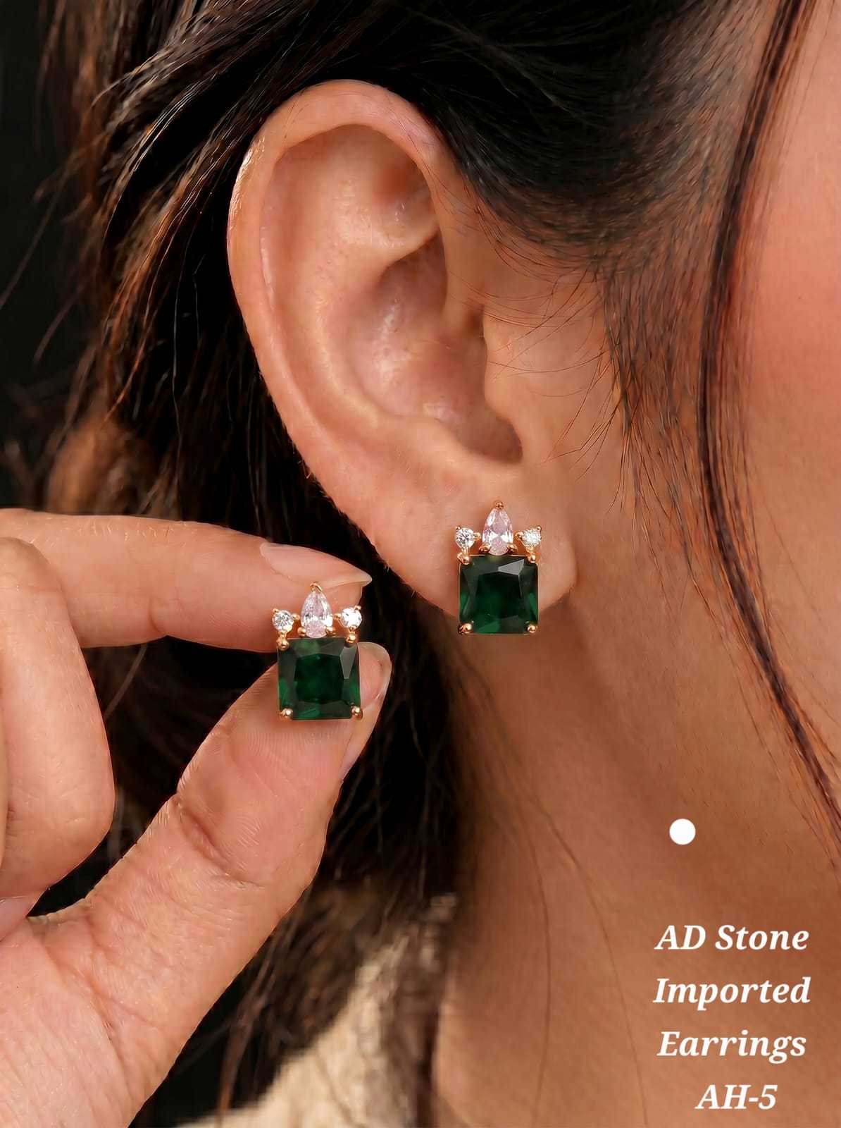 AD Stone Prong Set Stud Earrings