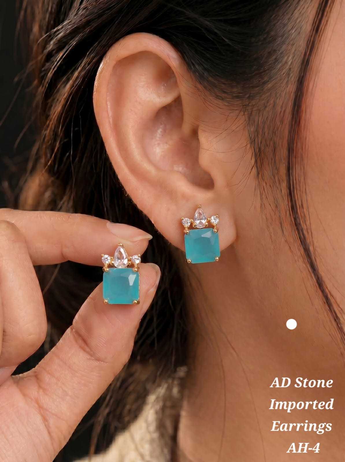 AD Stone Prong Set Stud Earrings