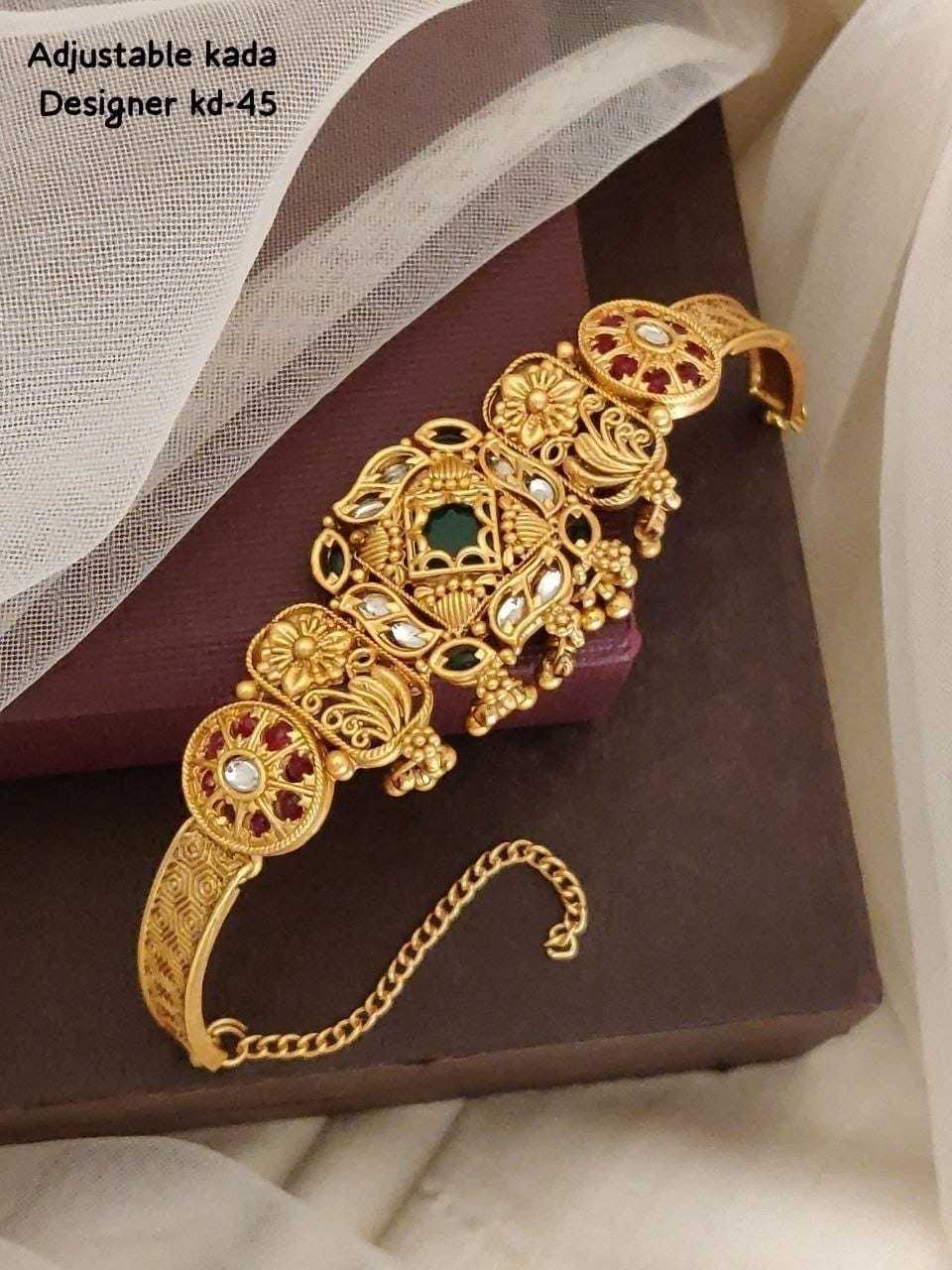 Adjustable Designer Bracelet with Green Centre Stone