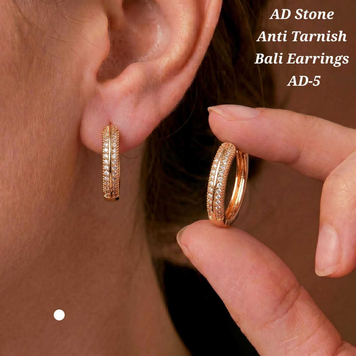 American Diamond Bali Hoop Earrings
