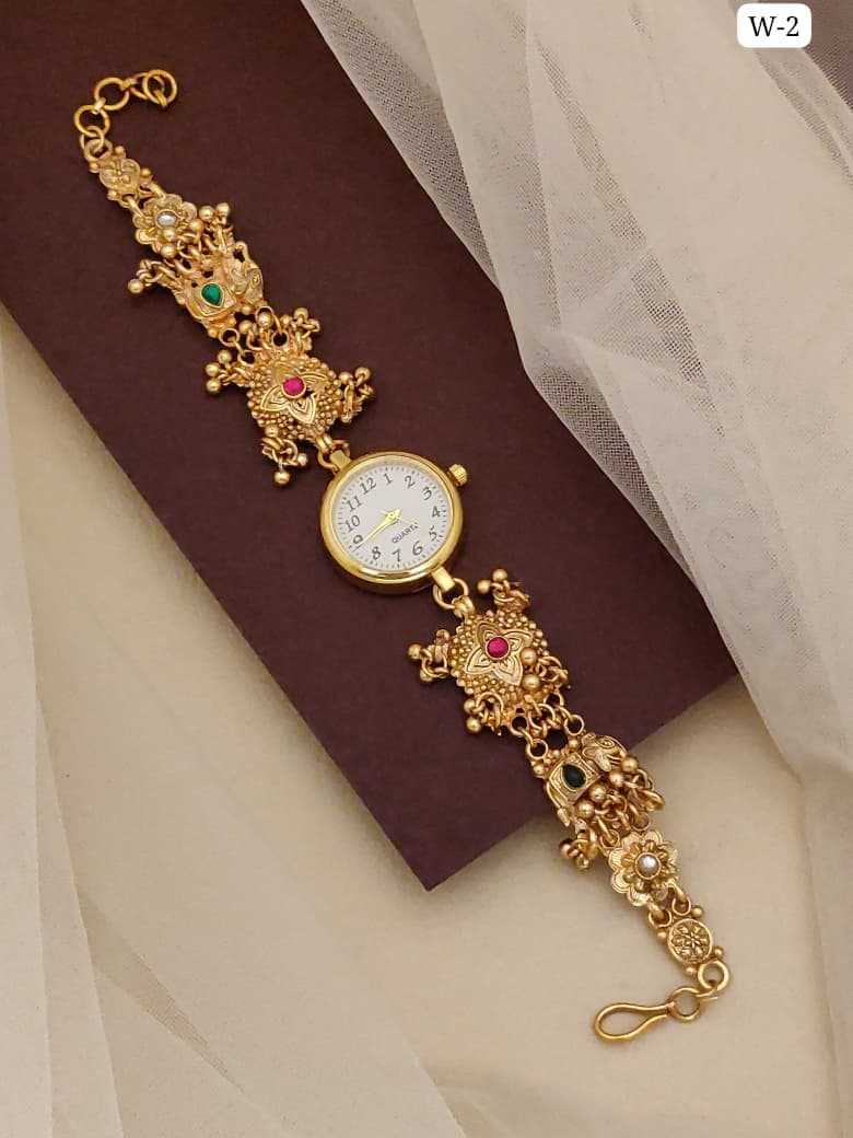 Antique Bracelet Watch with Floral Ghungroo Charms