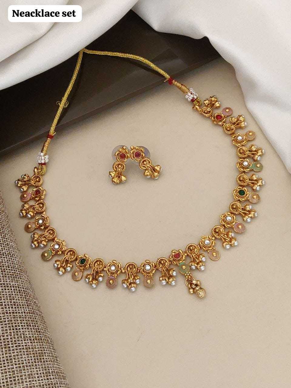 Antique Coin & Meenakari Necklace Set