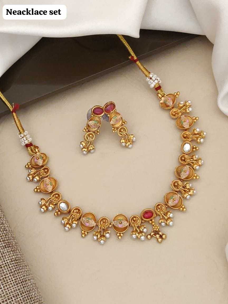 Antique Coin & Meenakari Necklace Set