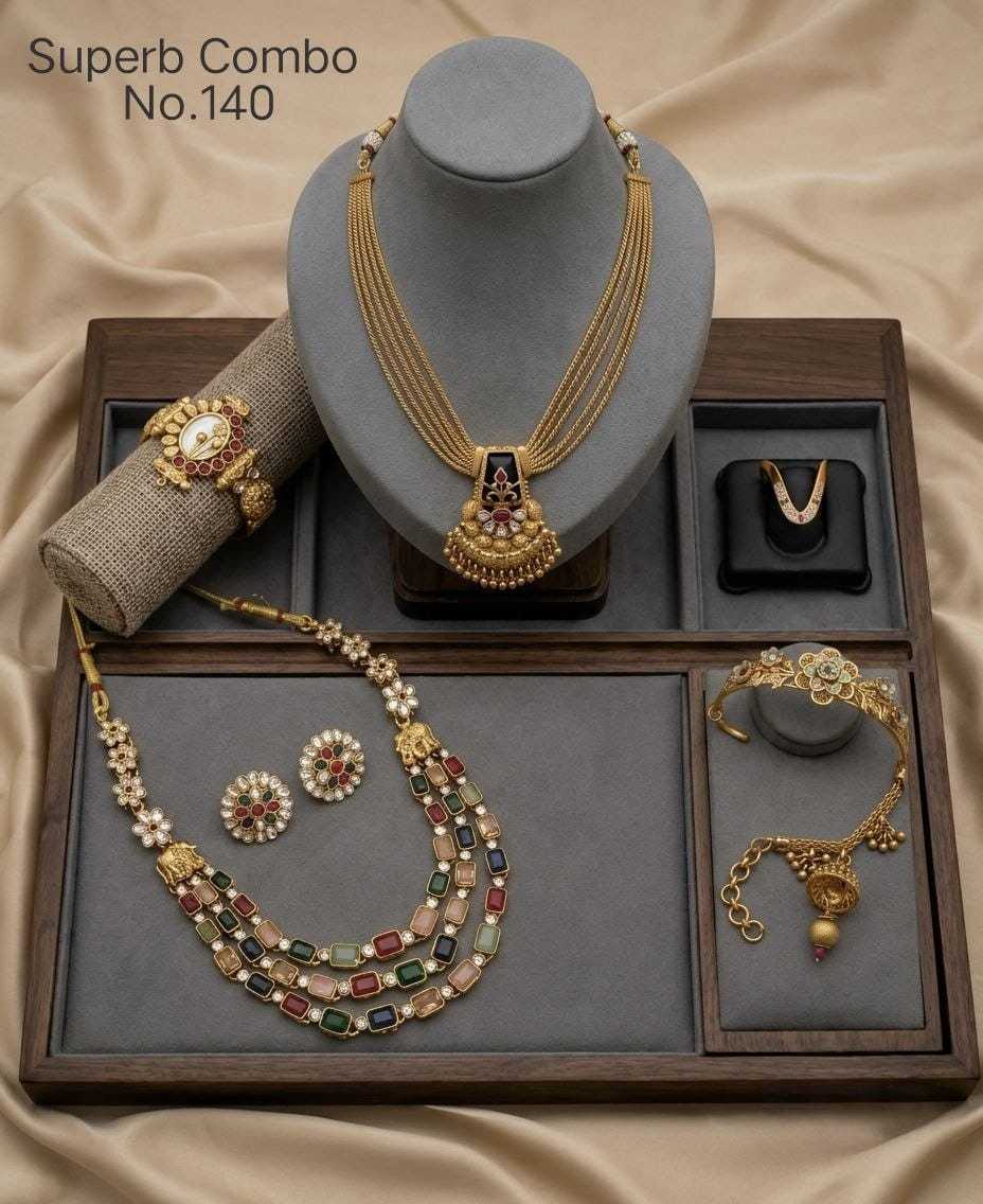Antique Combo with Multi-Strand Necklace and Ruby Bracelet Watch