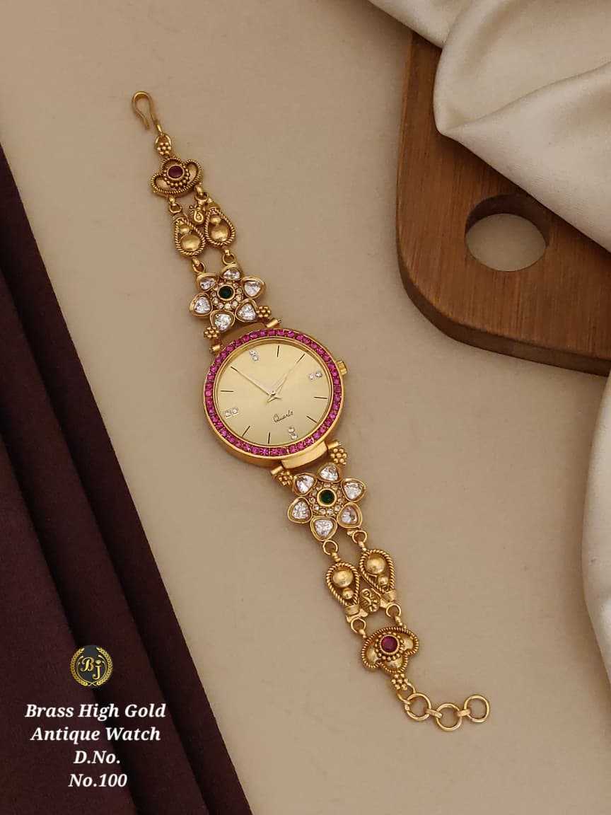 Antique Watch with Clustered Gold Drop Band