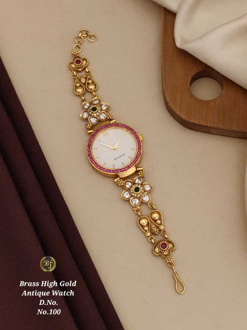 Antique Watch with Clustered Gold Drop Band