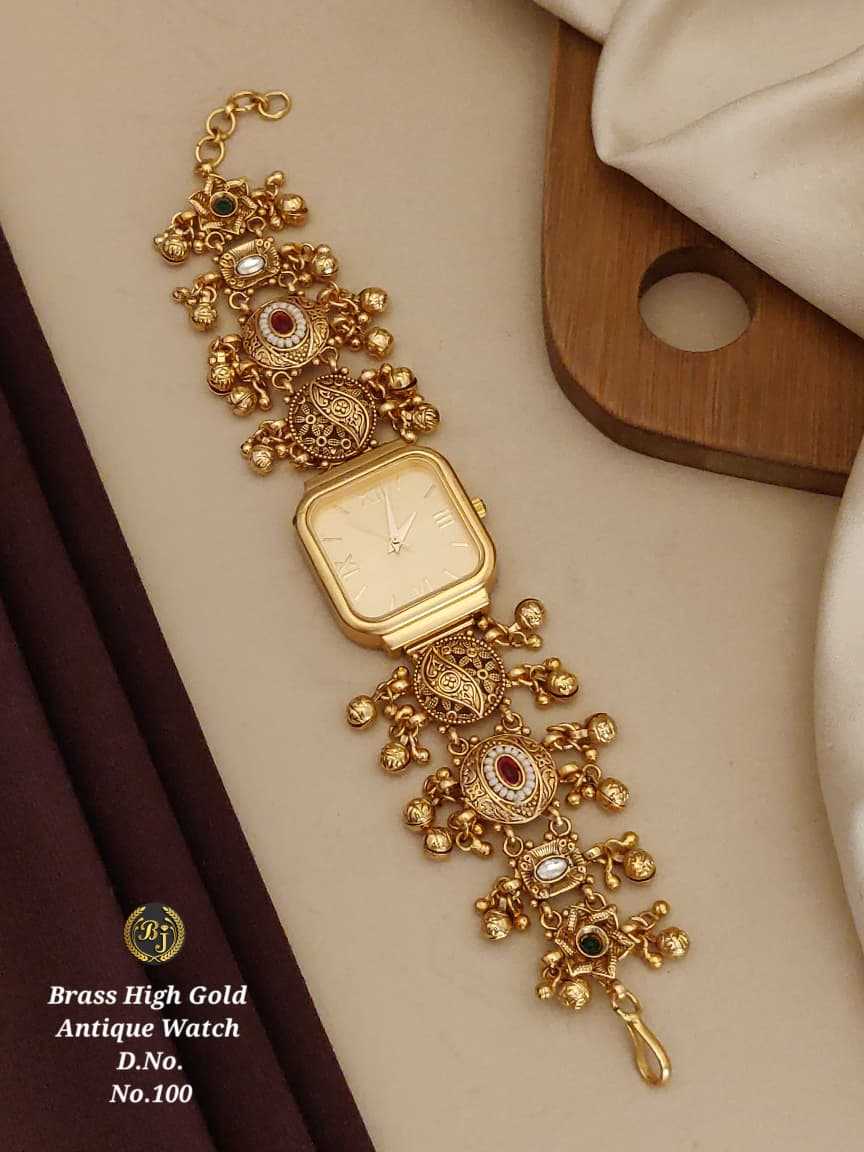 Antique Watch with Clustered Gold Drop Band