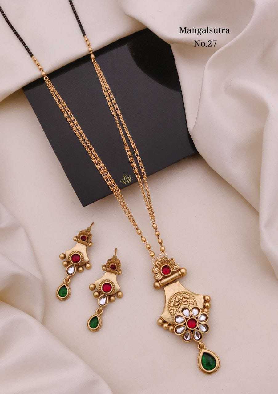 Artificial High Gold Mangalsutra & Earring Combo