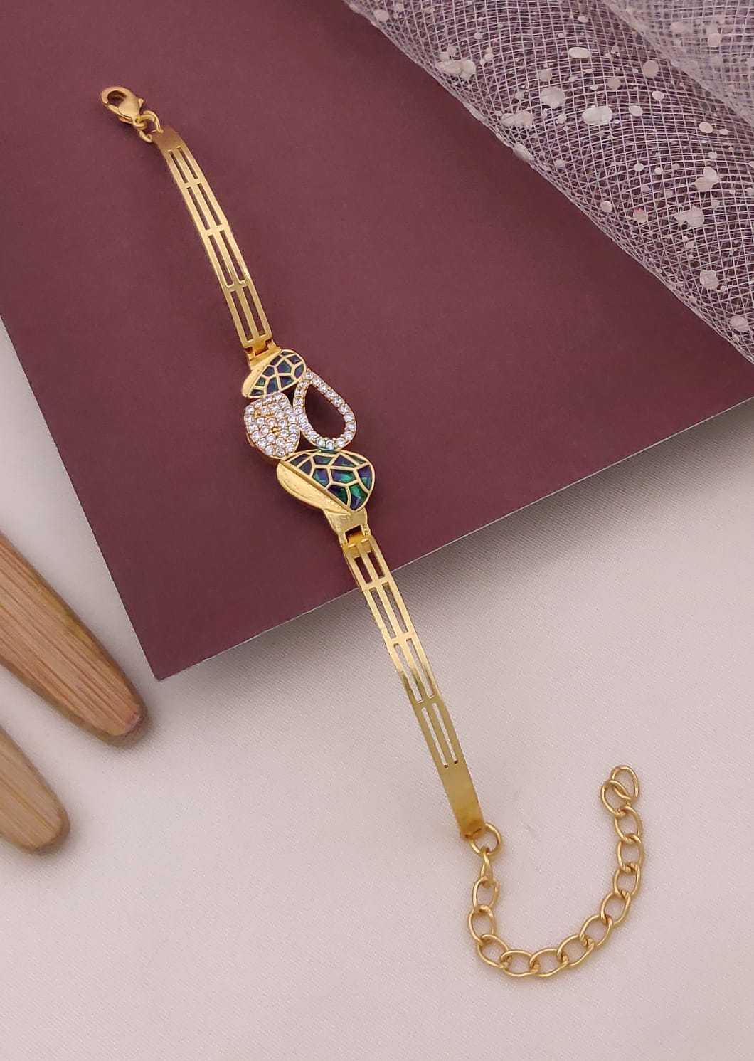 Bird Motif Bracelet with Cubic Zirconia & Enamel