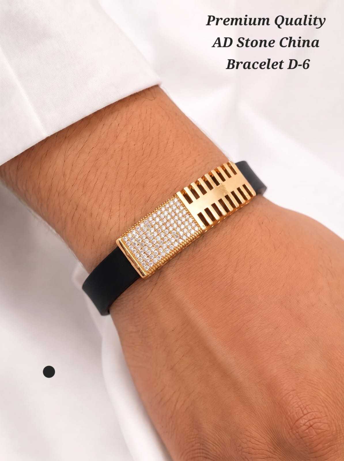 Design B: CZ block with ribbed gold grille, worn