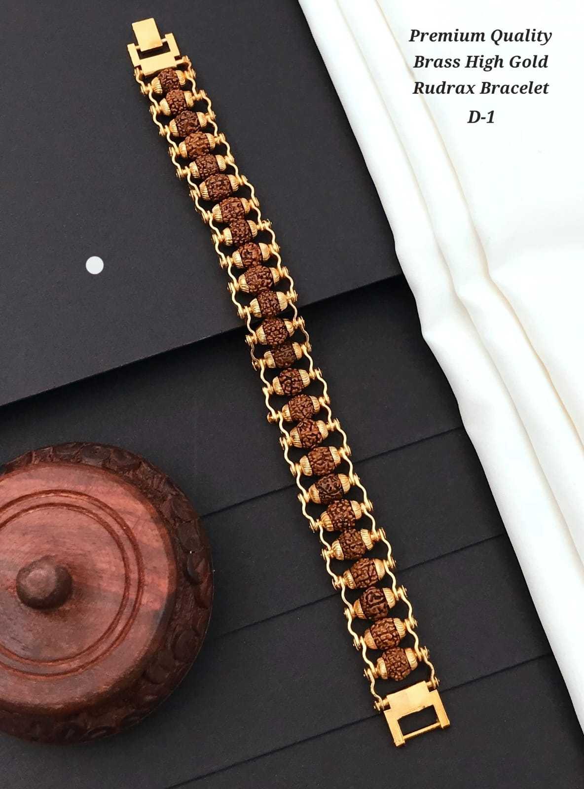 Brass High Gold Rudraksha Bracelet