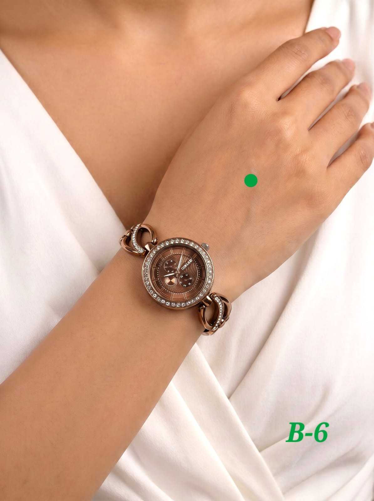 Bronze Tone Watch with Textured Link Bracelet