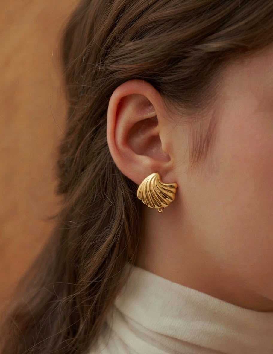 Butterfly Shaped Gold Toned Stud Earrings