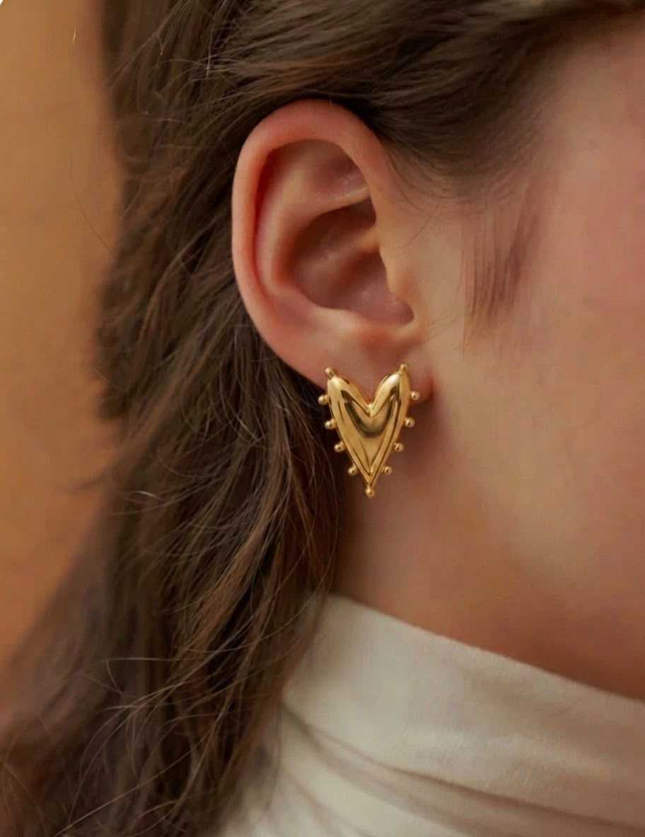 Butterfly Shaped Gold Toned Stud Earrings