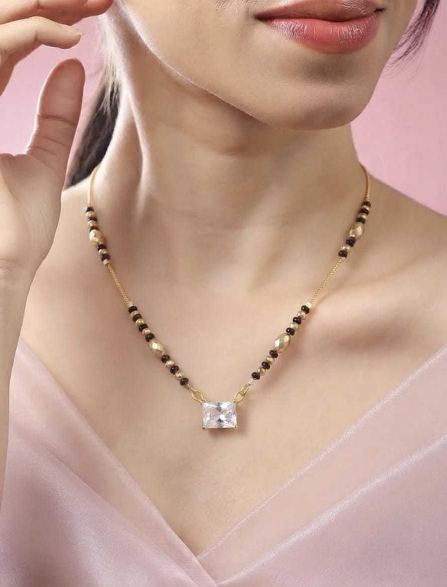 Circular CZ Ring Short Mangalsutra