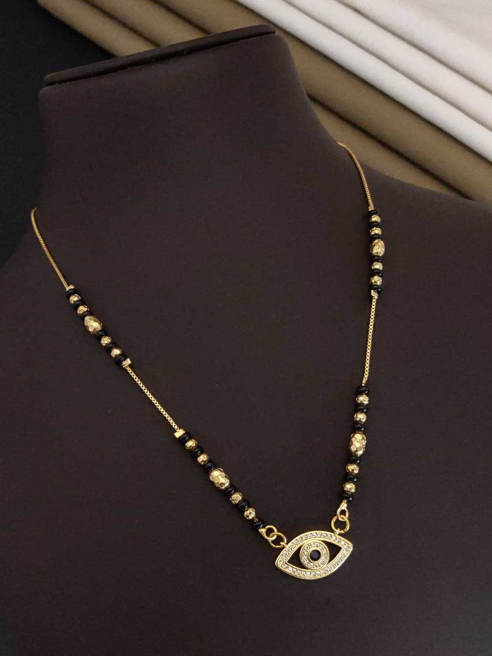 Circular Halo Pendant Mangalsutra on Fine Chain
